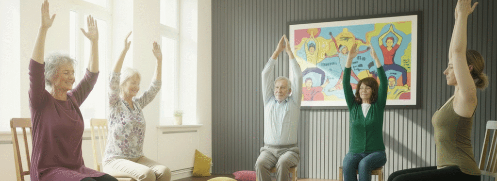 Yoga auf dem Stuhl